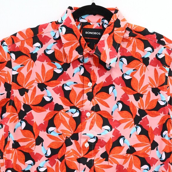 Bonobos Riviera Short Sleeve Men's Shirt Buttondown Athletic Fit Short M 274077 - Picture 6 of 9